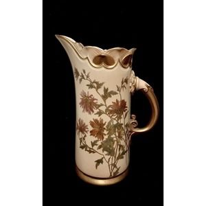 Antique 19th C, 1800’s Royal Worcester Hand Painted Porcelain Pitcher.Great Cond